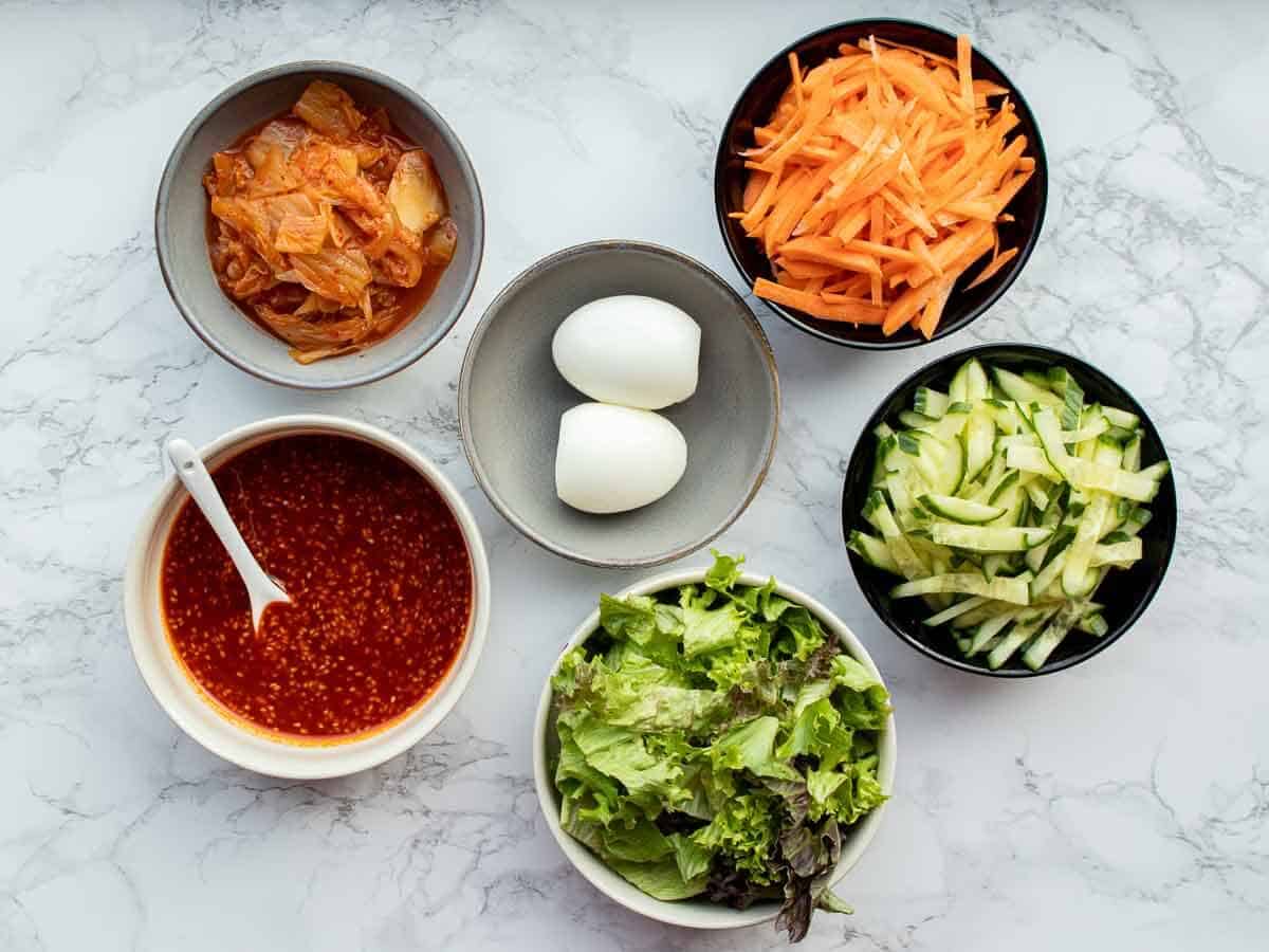 Ingrediënten Bibim Guksu