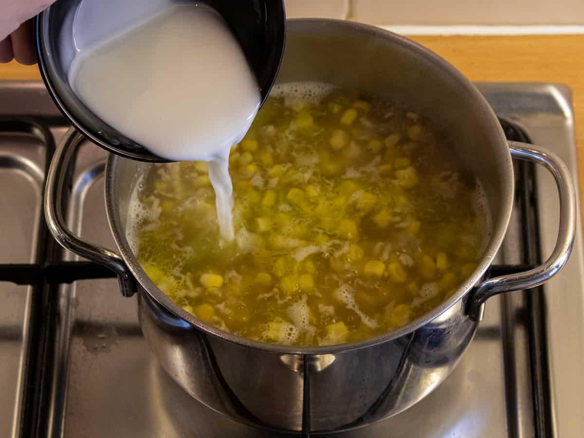 Maizena toevoegen aan maissoep