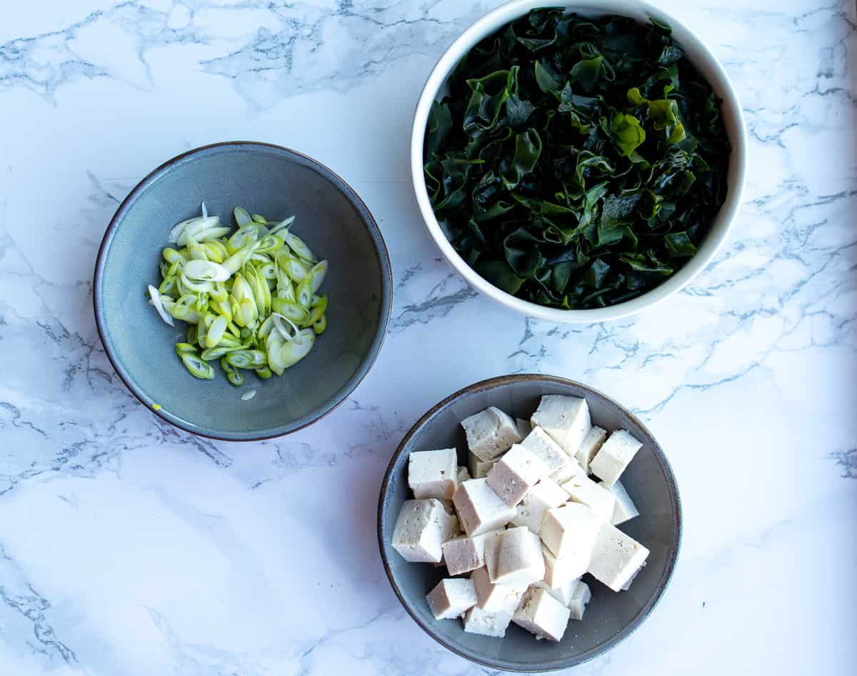 Ingrediënten voor miso soep