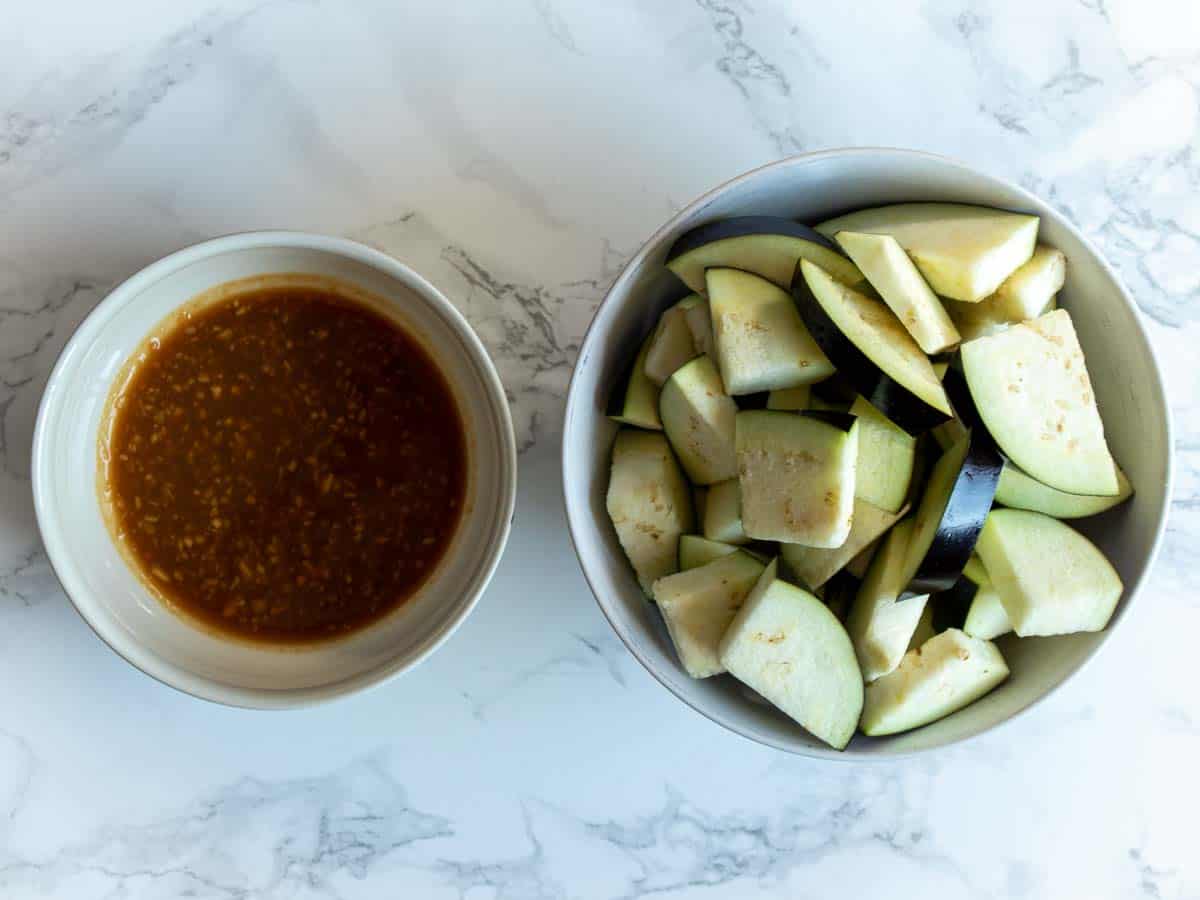Ingrediënten voor Miso Aubergine