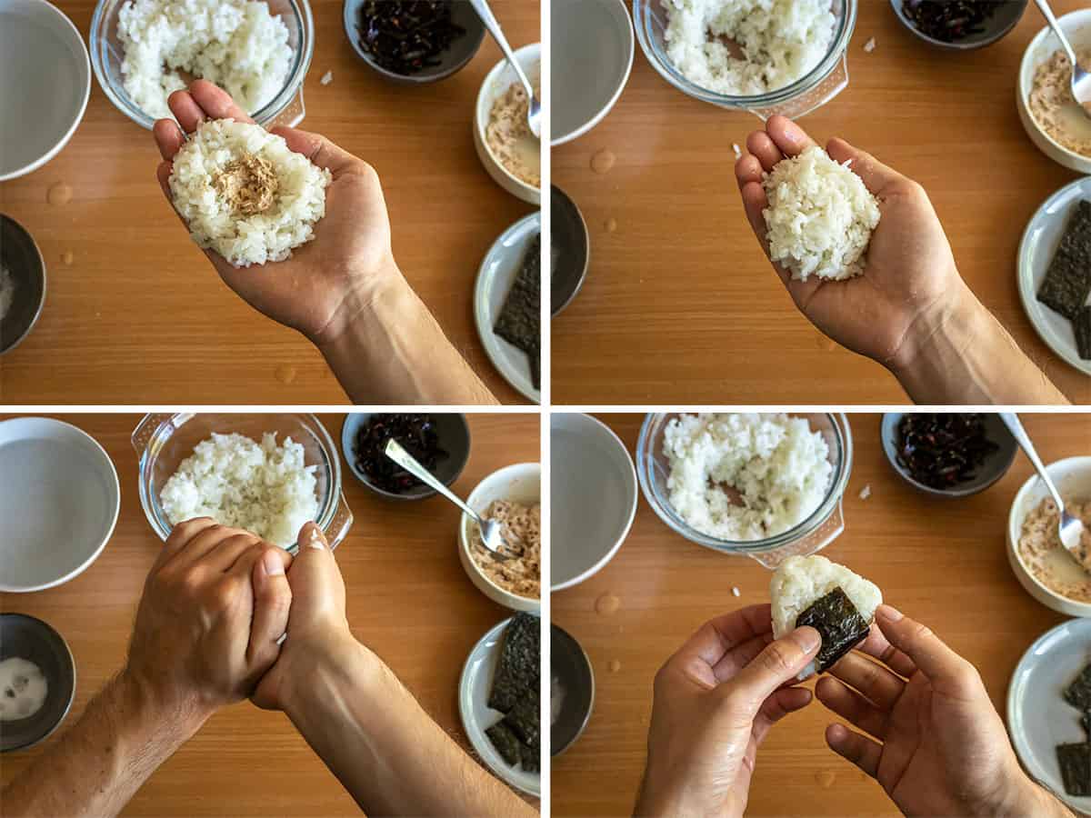 Onigiri dichtvouwen