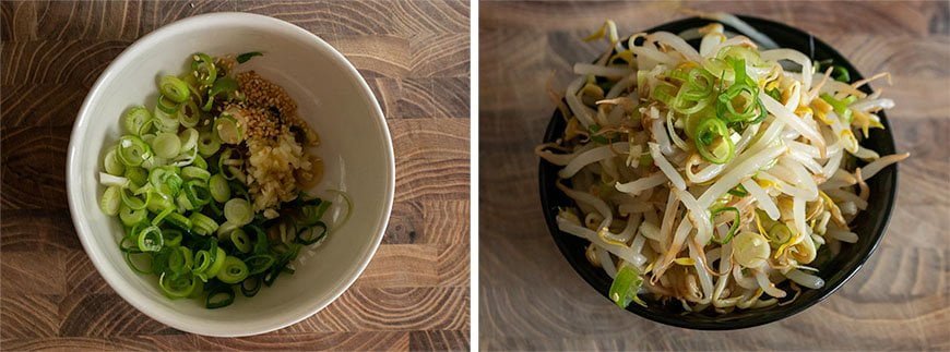 Koreaanse Taugé Salade (Sukju Namul) afmaken