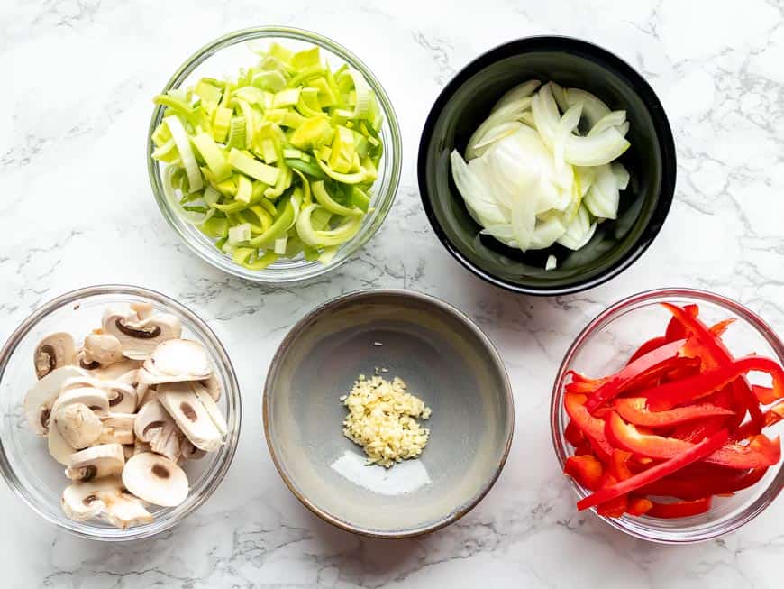 Ingrediënten voor omelet voor Foe Yong Hai