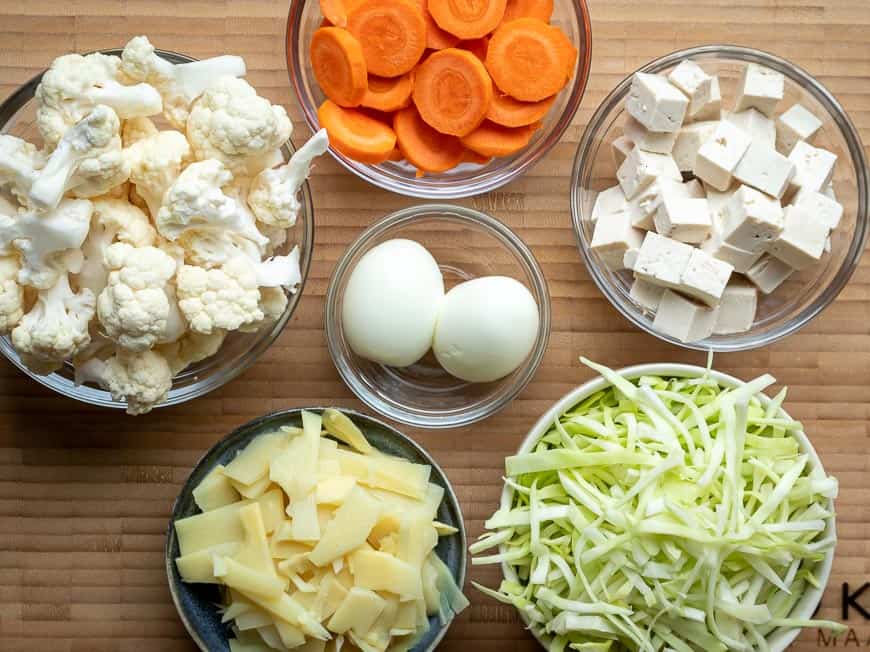Ingrediënten voor Sajoer Lodeh