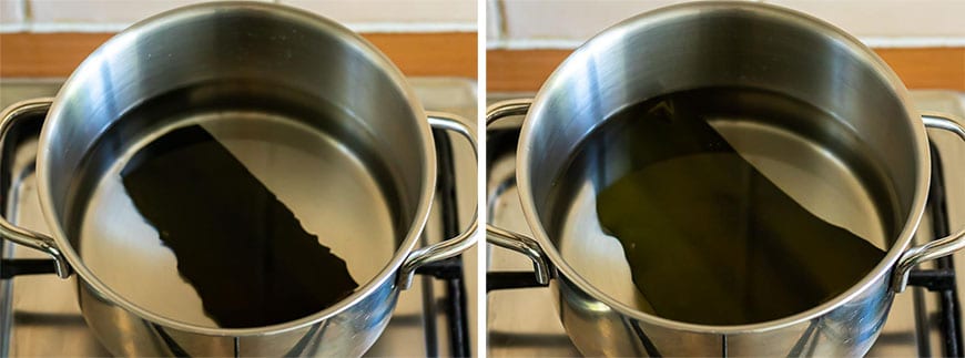 Kombu weken voor Awase Dashi