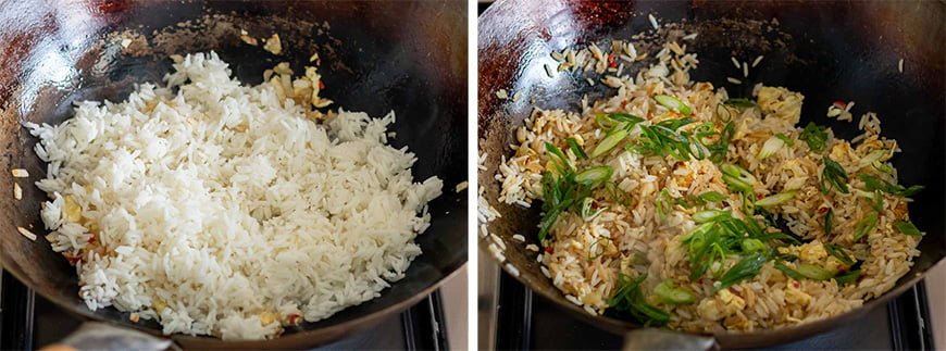 Rijst bakken voor Khao Pad