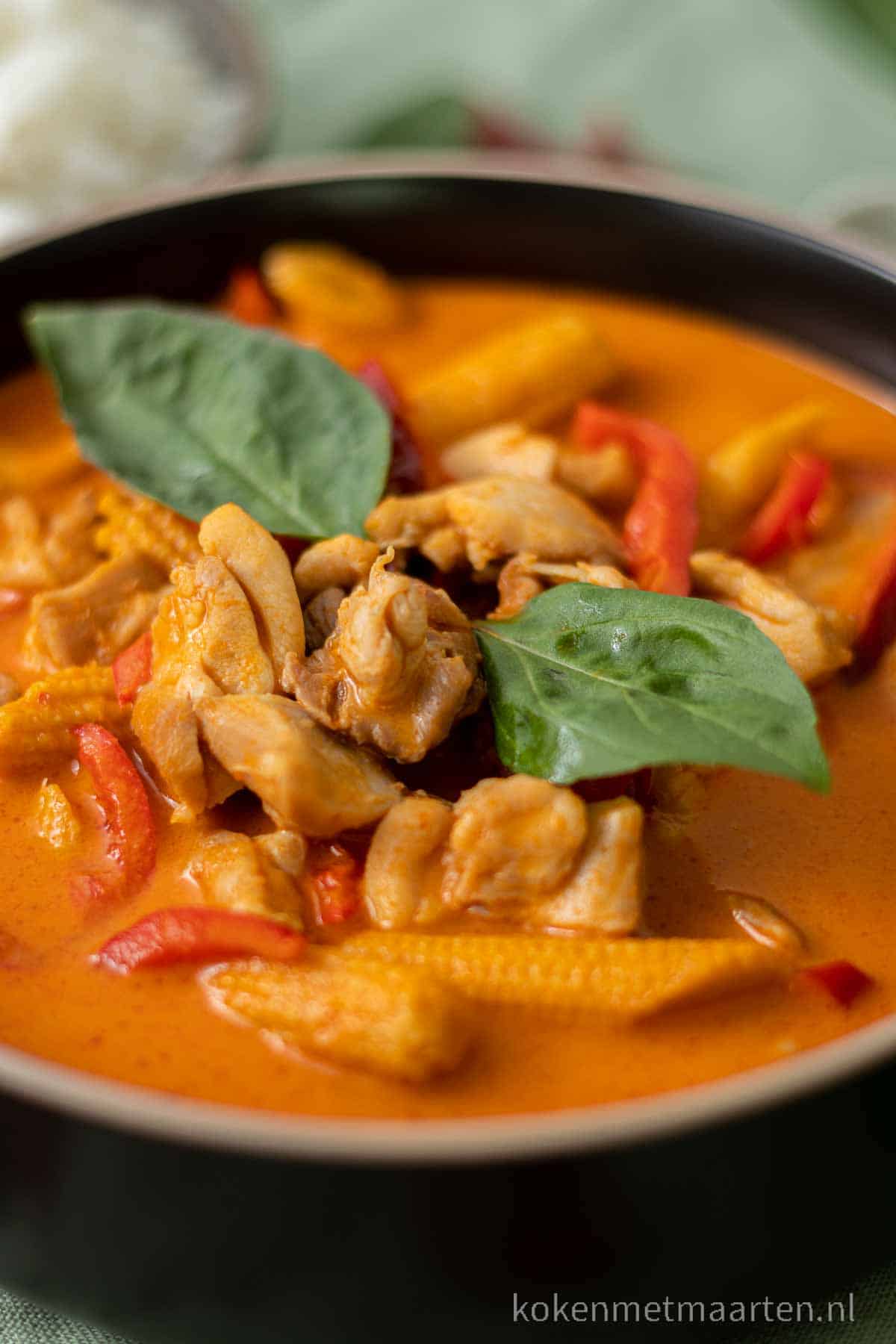 Rode Curry met Kip