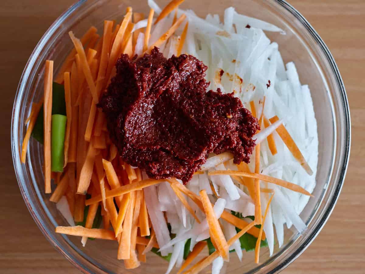 Groente met peperpasta voor Kimchi